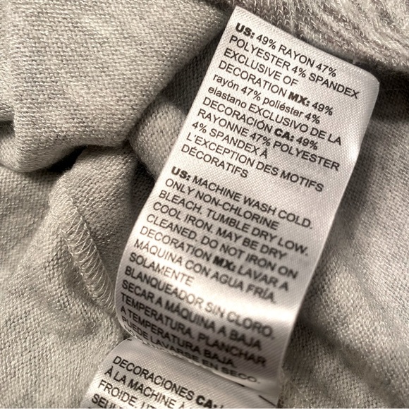 WHBM Grey Feather Bowman Batwing Dolman Tunic Sweater Top - Picture 6 of 8